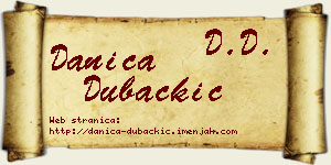 Danica Dubačkić vizit kartica
